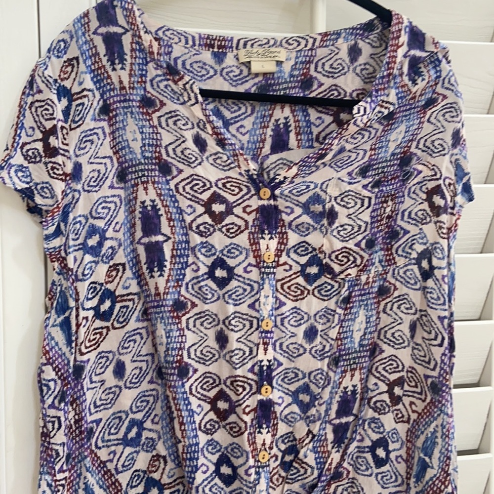 Patterned button down top size L - Picture 5 of 5